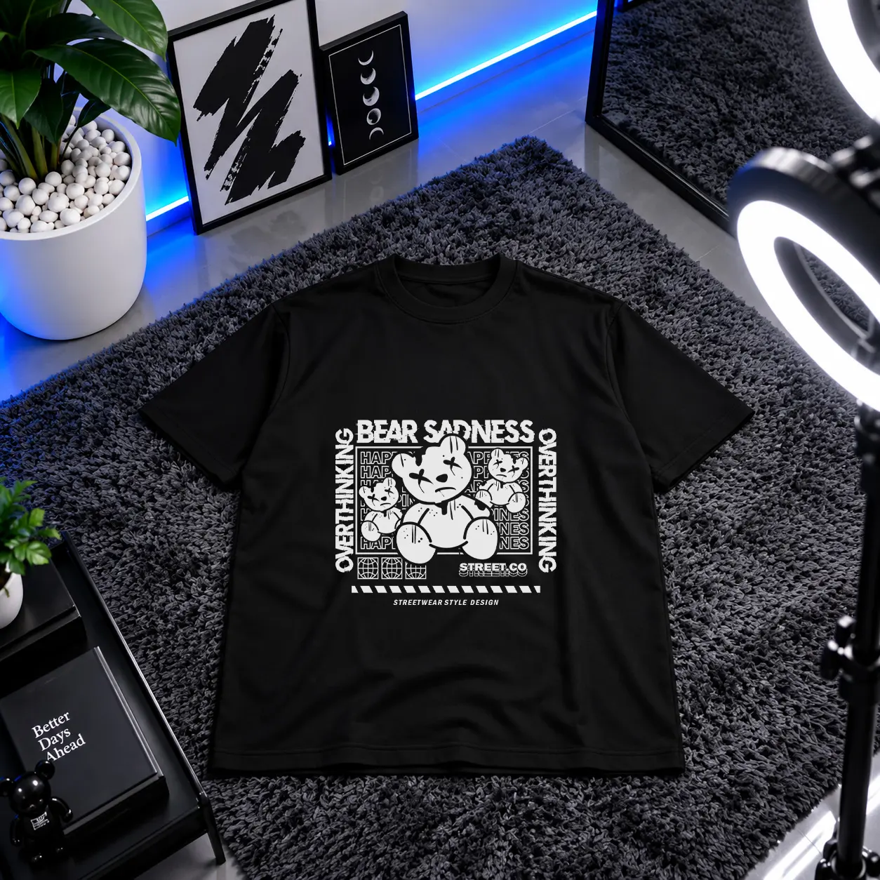 تیشرت خرس استریت‌ویر طرح Bear Sadness کد 13322