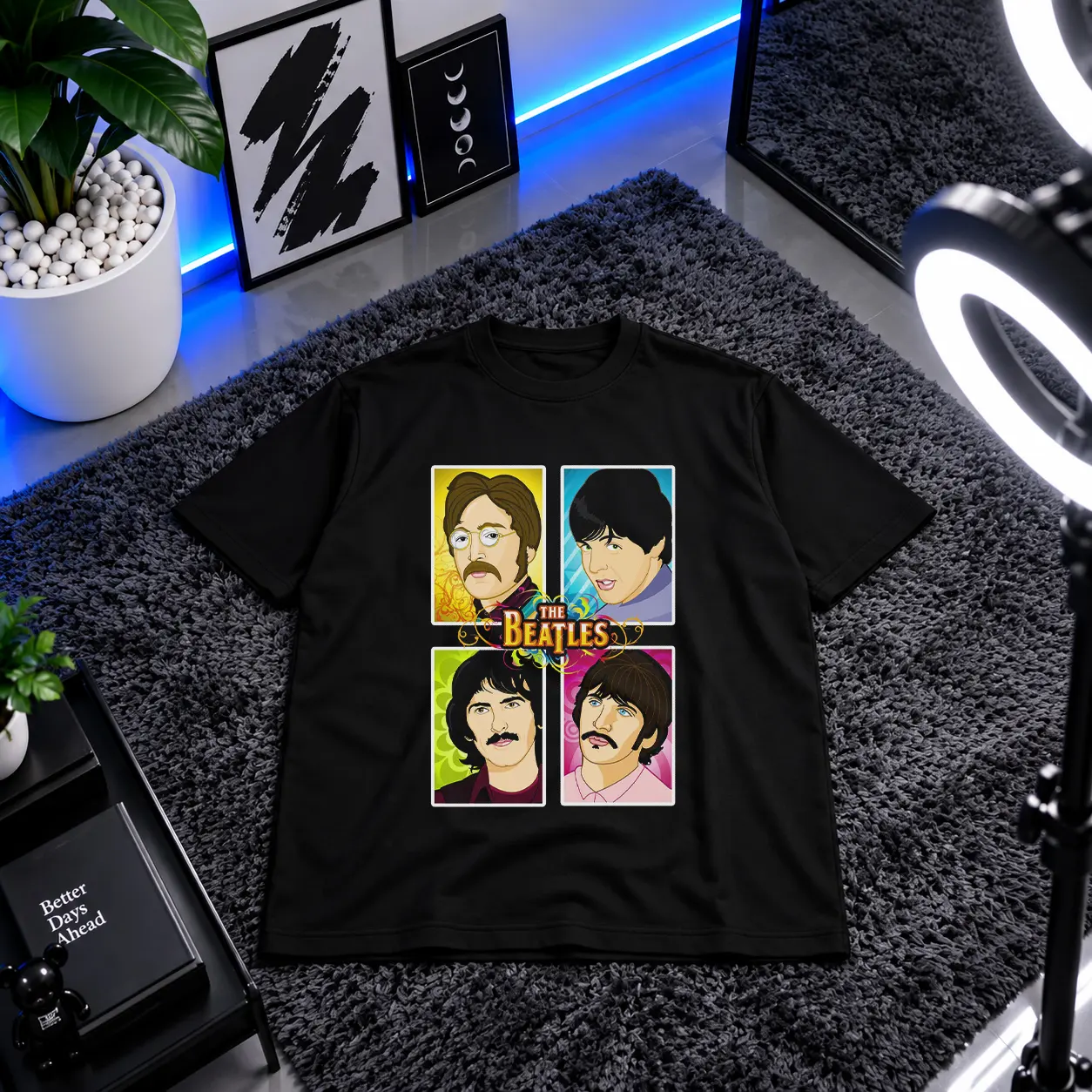 تیشرت بیتلز طرح پرتره گروهی (The Beatles) کد 13364