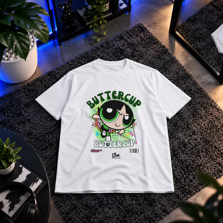 تیشرت پاورپاف گرلز طرح باترکاپ (Buttercup)