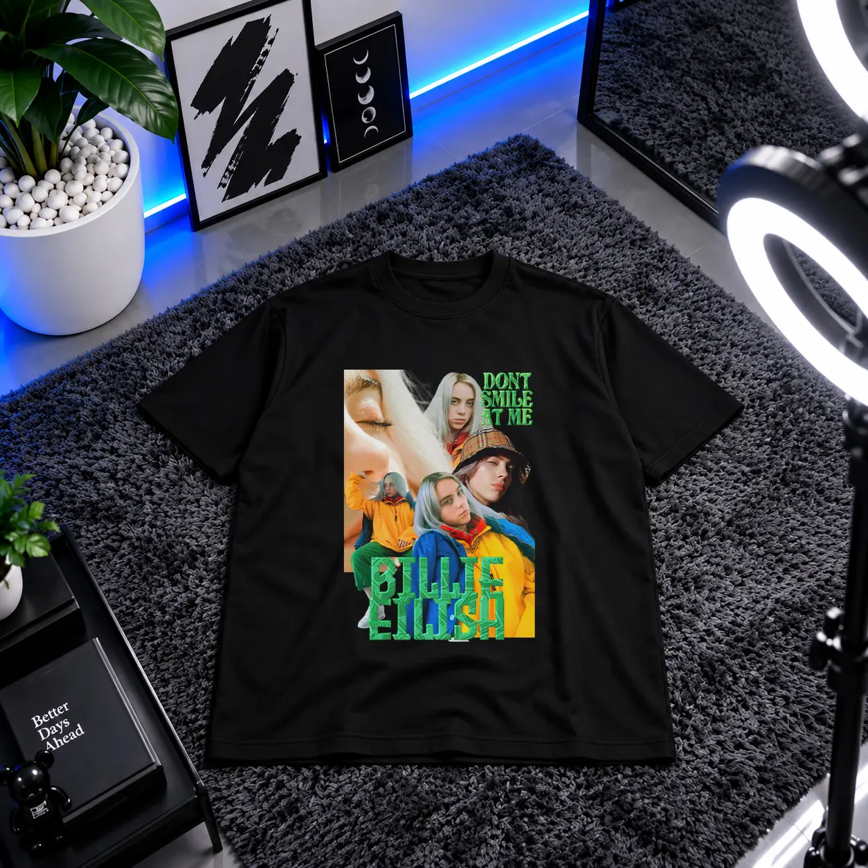 تیشرت بیلی آیلیش طرح کالج عکس (Billie Eilish) کد 13446