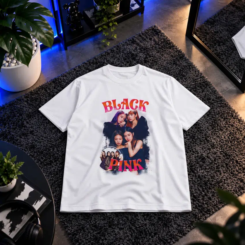 تیشرت گروه بلک‌پینک طرح پرتره اعضا (BLACKPINK)