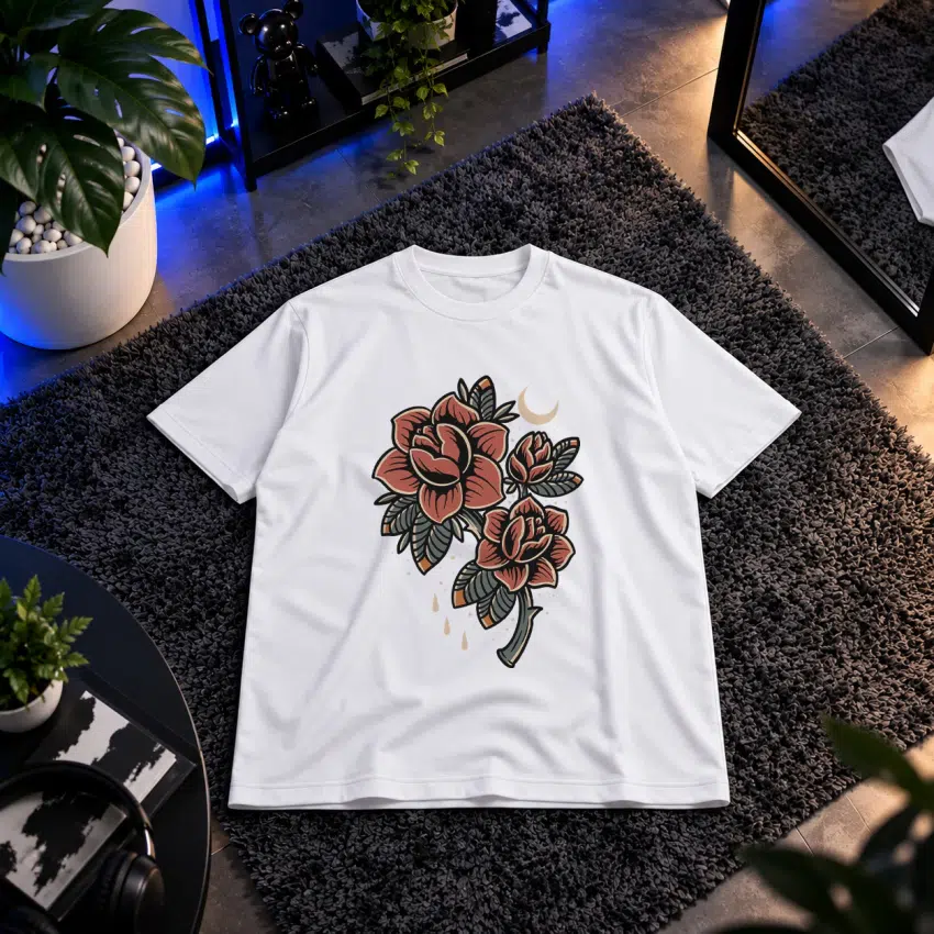 تیشرت گل رز طرح وینتیج (Vintage Roses)