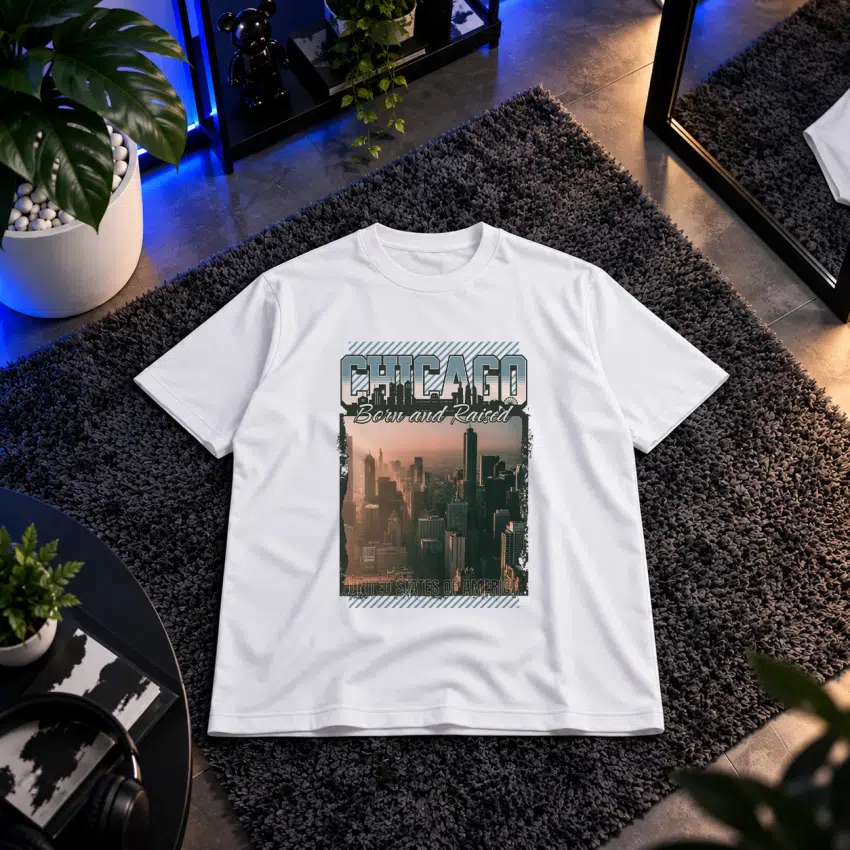 تیشرت شیکاگو طرح خط آسمان شهر (Chicago Skyline)