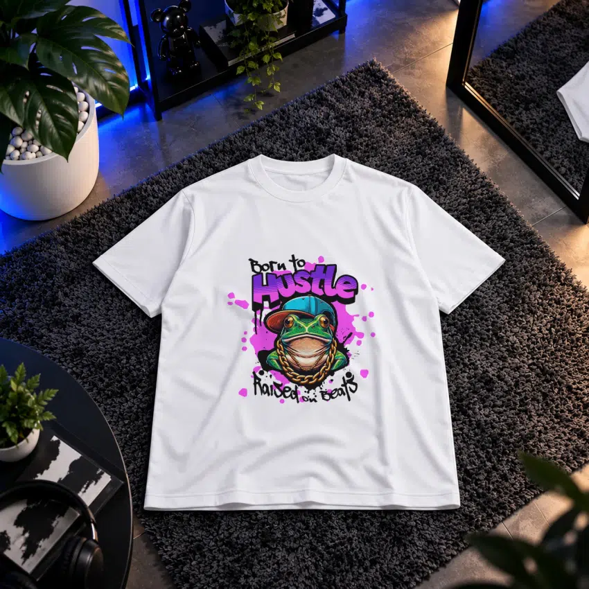تیشرت قورباغه طرح Born to Hustle