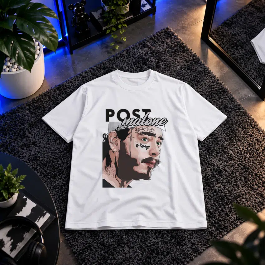 تیشرت پست مالون طرح پرتره مجله‌ای (Post Malone)