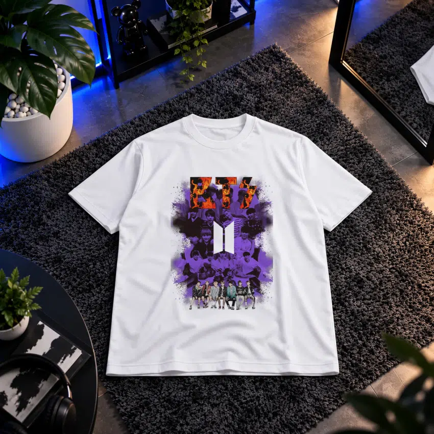 تیشرت بی‌تی‌اس طرح لوگو شعله‌ای (BTS)