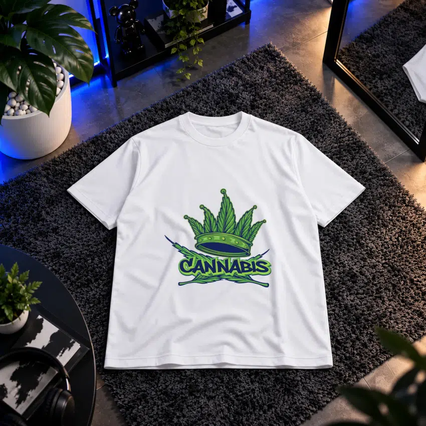 تیشرت طرح لوگو شاهدانه Cannabis