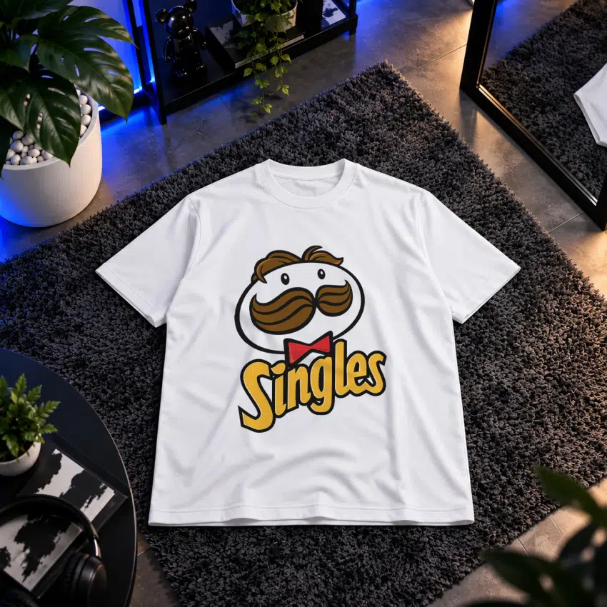 تیشرت طرح لوگو طنز Singles