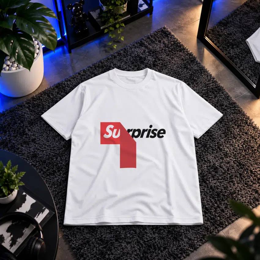تیشرت طرح لوگو طنز Surprise
