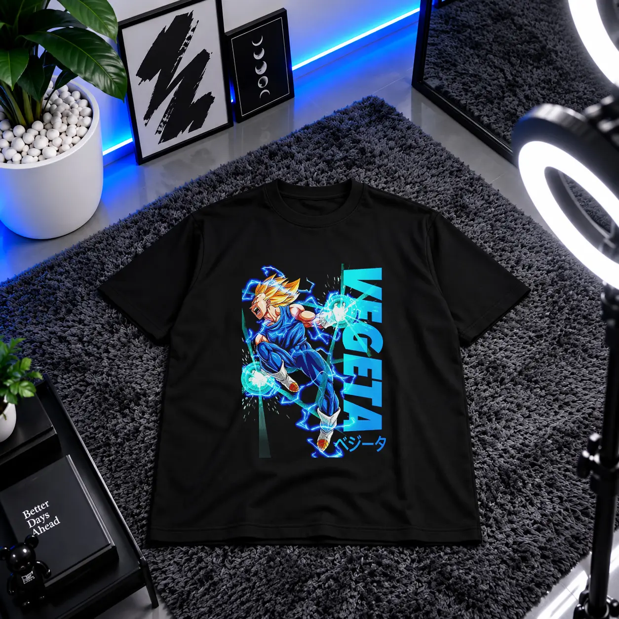 تیشرت انیمه دراگون بال طرح وجتا آبی (Vegeta Blue - Dragon Ball) کد 14754