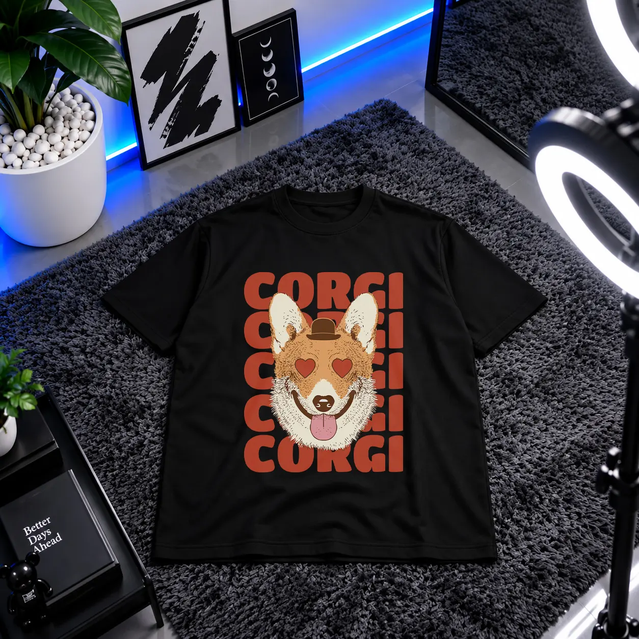تیشرت سگ کورگی طرح عاشقانه (Corgi Love) کد 14764