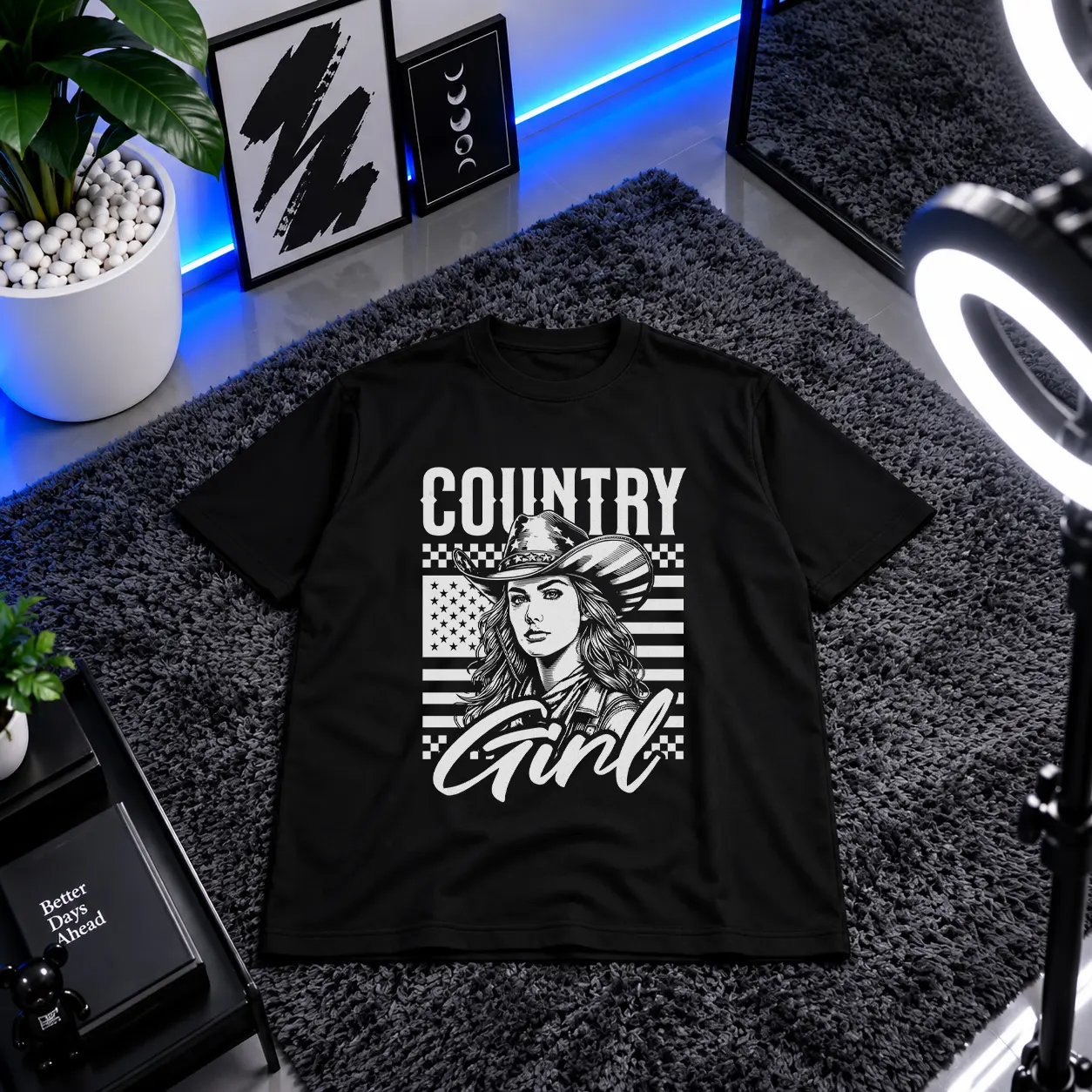 تیشرت وسترن طرح Country Girl کد 14785