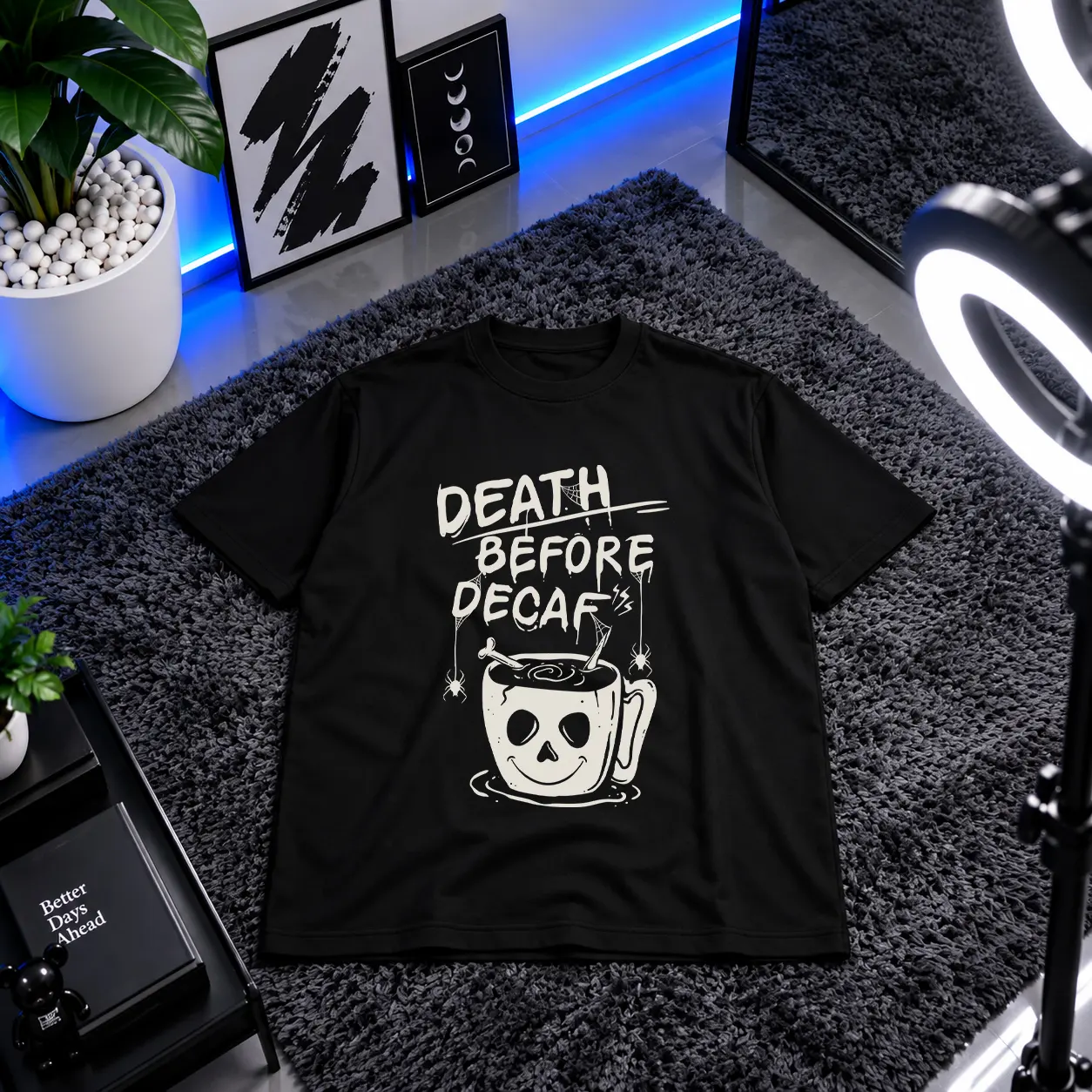 تیشرت طرح Death Before Decaf کد 14934