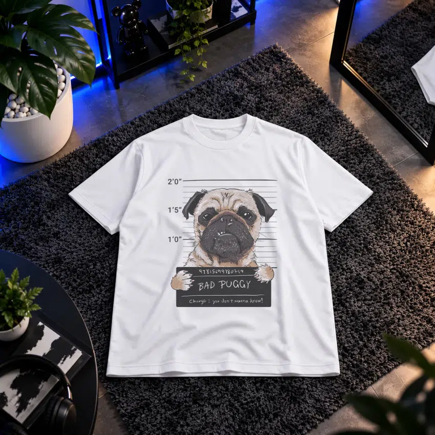 تیشرت سگ طرح بازداشت (Bad Puggy)