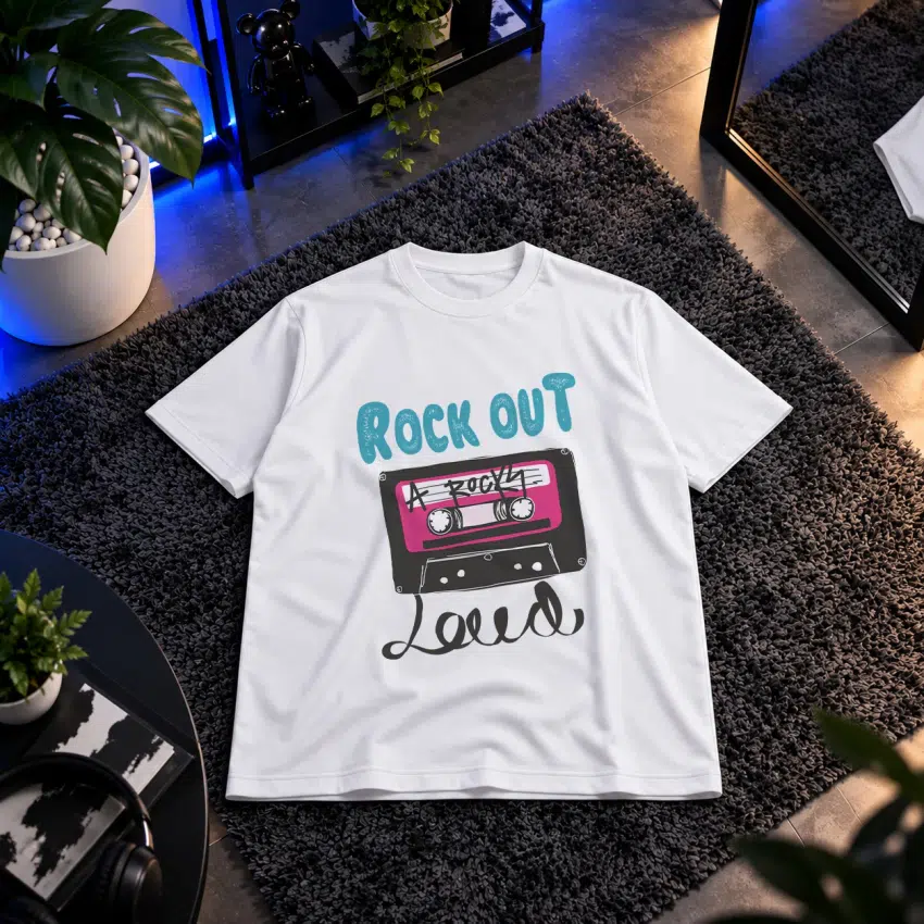 تیشرت سگ طرح نوار کاست Rock Out