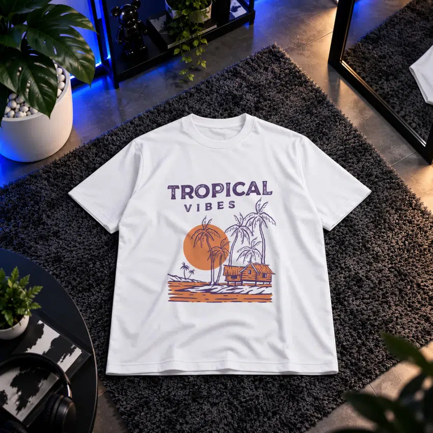 تیشرت ساحل طرح Tropical Vibes