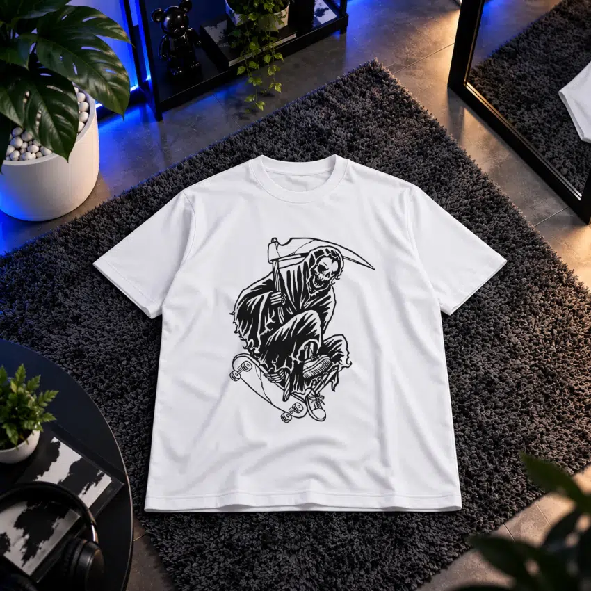تیشرت اسکیت‌بورد طرح مرگ (Grim Reaper)