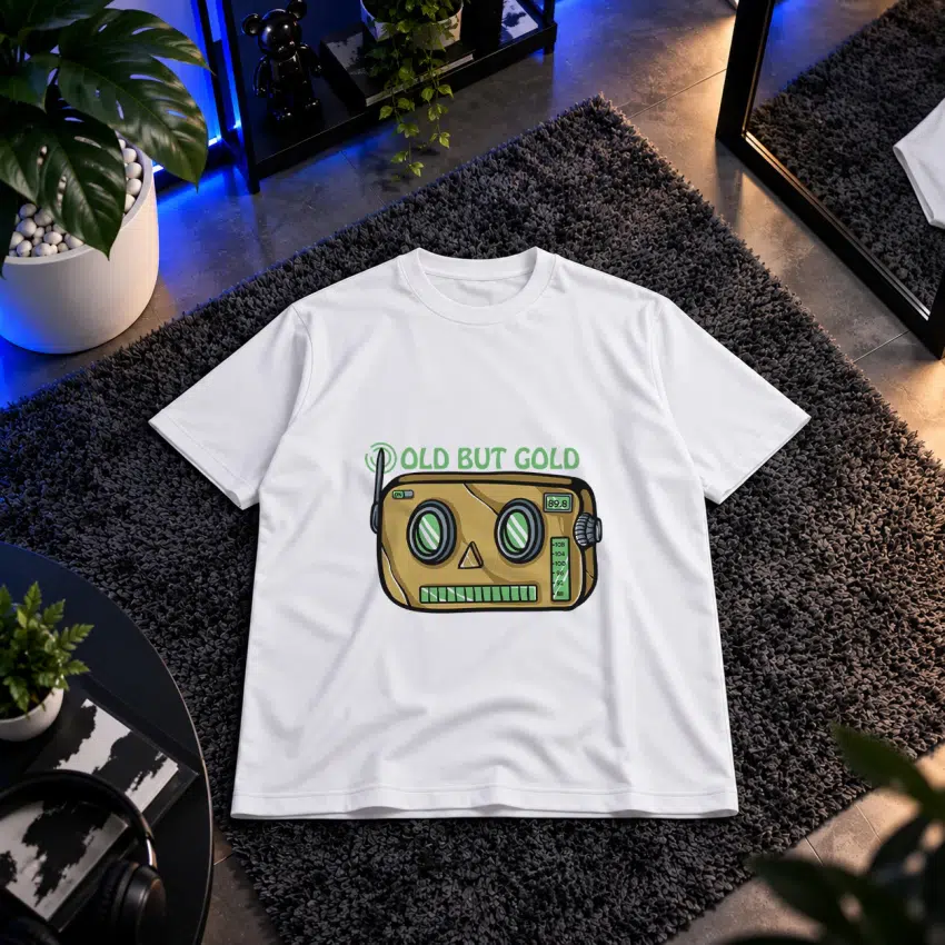 تیشرت ربات طرح نوار کاست Old But Gold