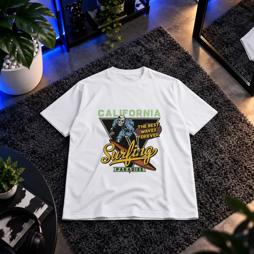 تیشرت طرح جمجمه موج‌سوار California Surfing