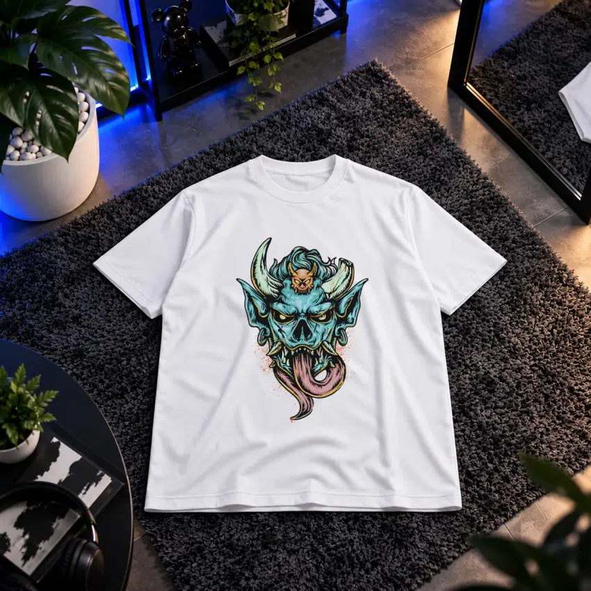 تیشرت اهریمن طرح شاخدار رنگی (Demon)