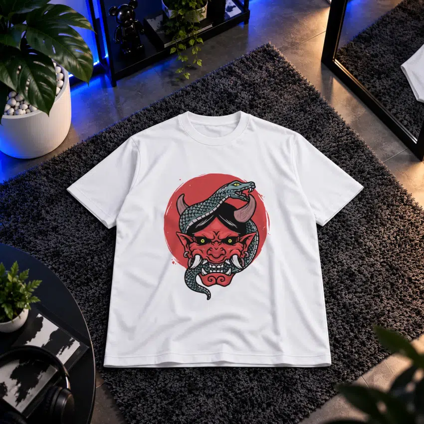 تیشرت مار طرح ماسک اهریمنی (Oni Snake)