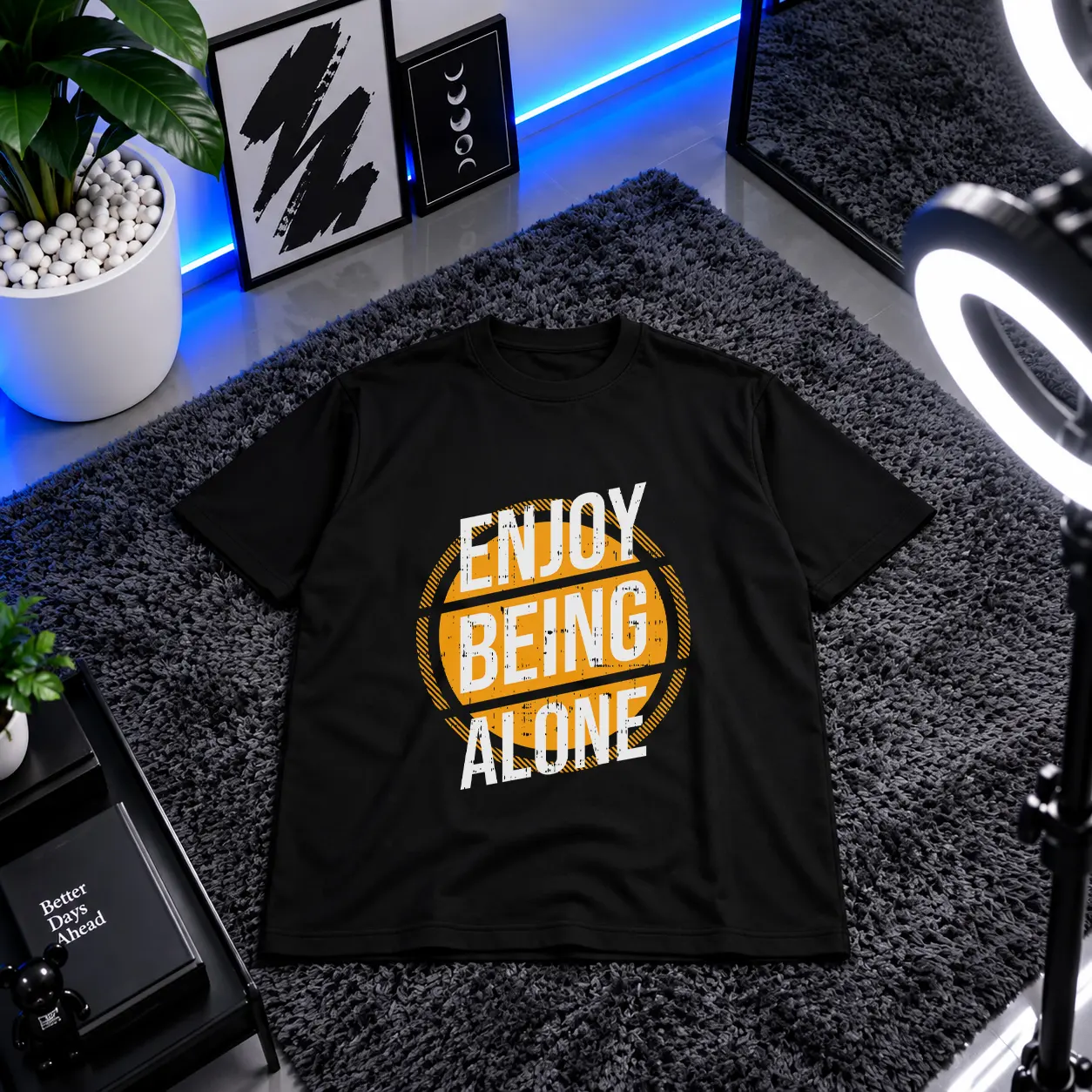 تیشرت تایپوگرافی طرح Enjoy Being Alone کد 15594