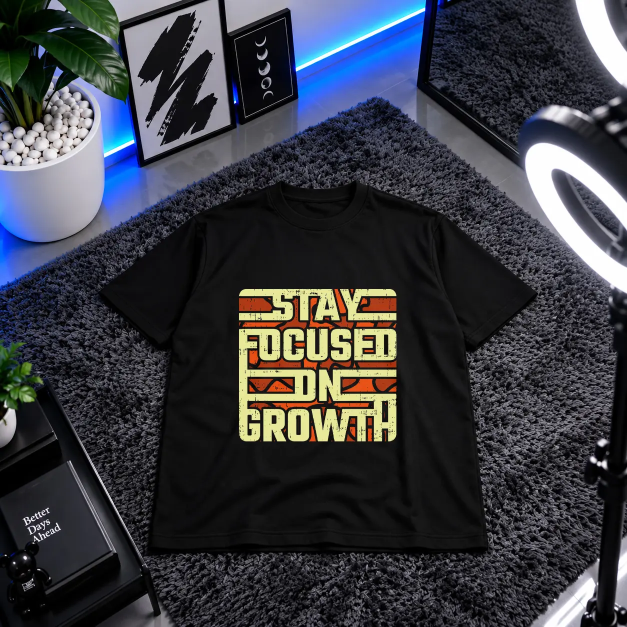 تیشرت تایپوگرافی طرح Stay Focused on Growth کد 15613
