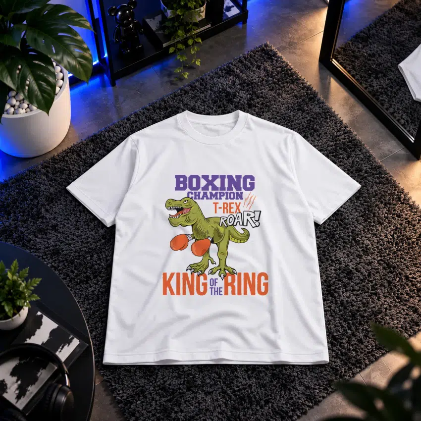 تیشرت دایناسور طرح بوکس King of the Ring
