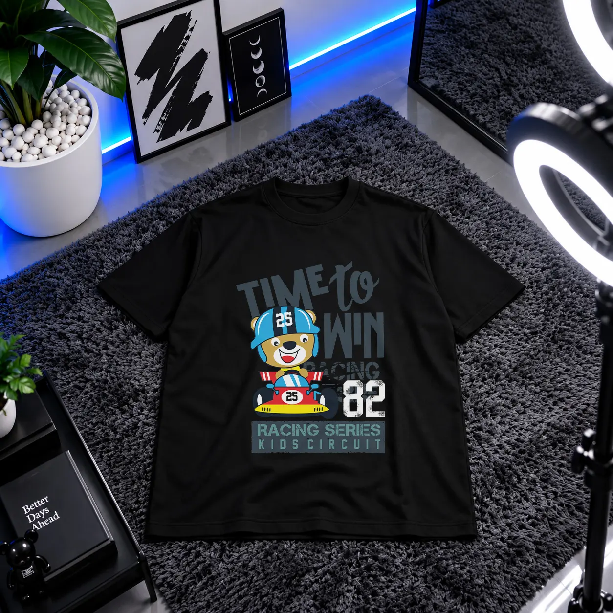 تیشرت خرس طرح ماشین‌سواری Racing Bear کد 15724