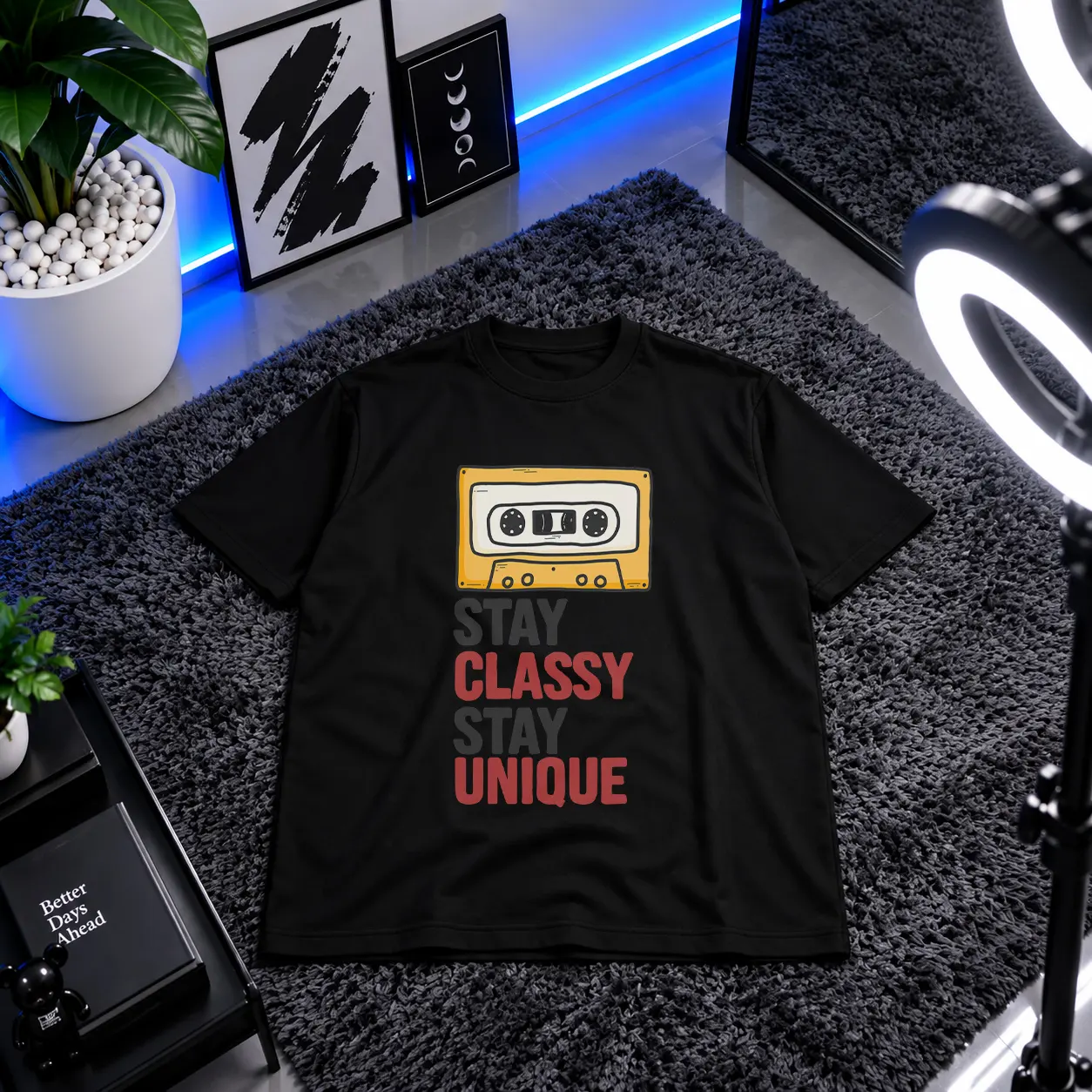 تیشرت نوار کاست طرح Stay Classy Stay Unique کد 15851