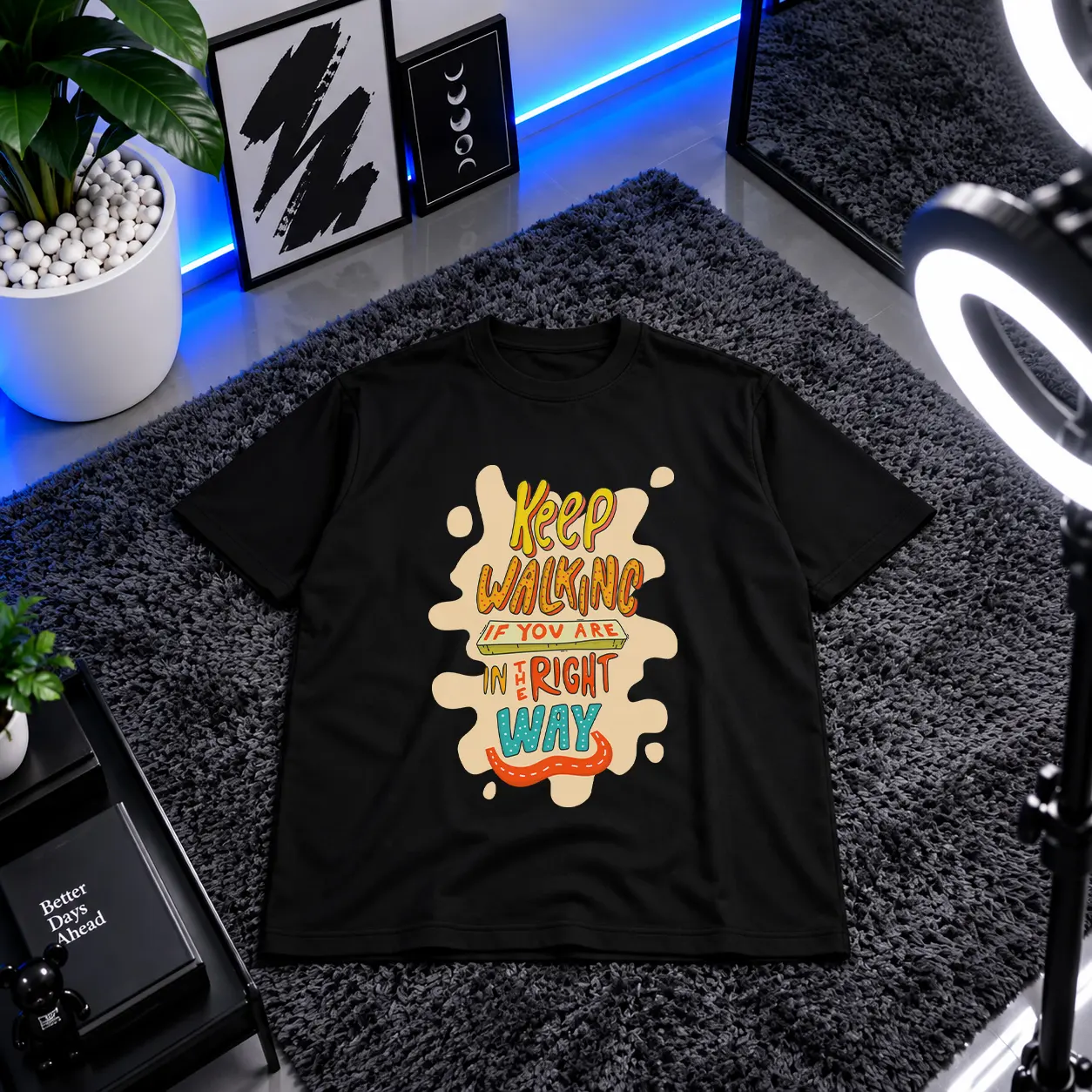 تیشرت تایپوگرافی طرح Keep Walking کد 15852