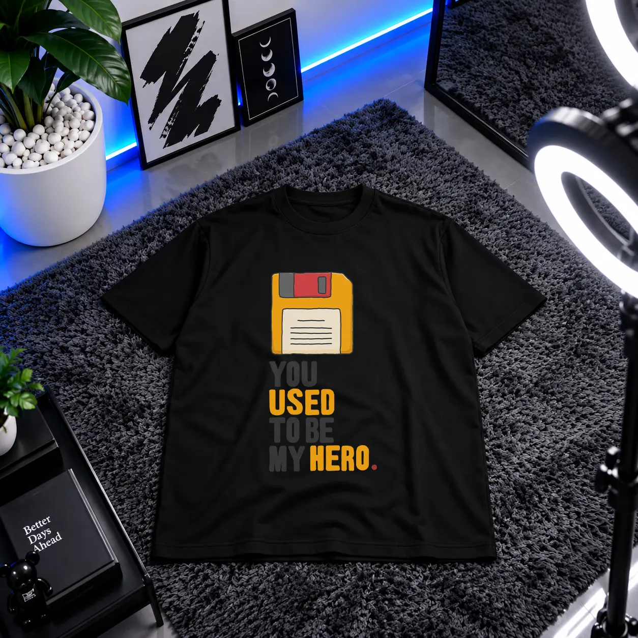 تیشرت فلاپی‌دیسک طرح You Used to Be My Hero کد 15855