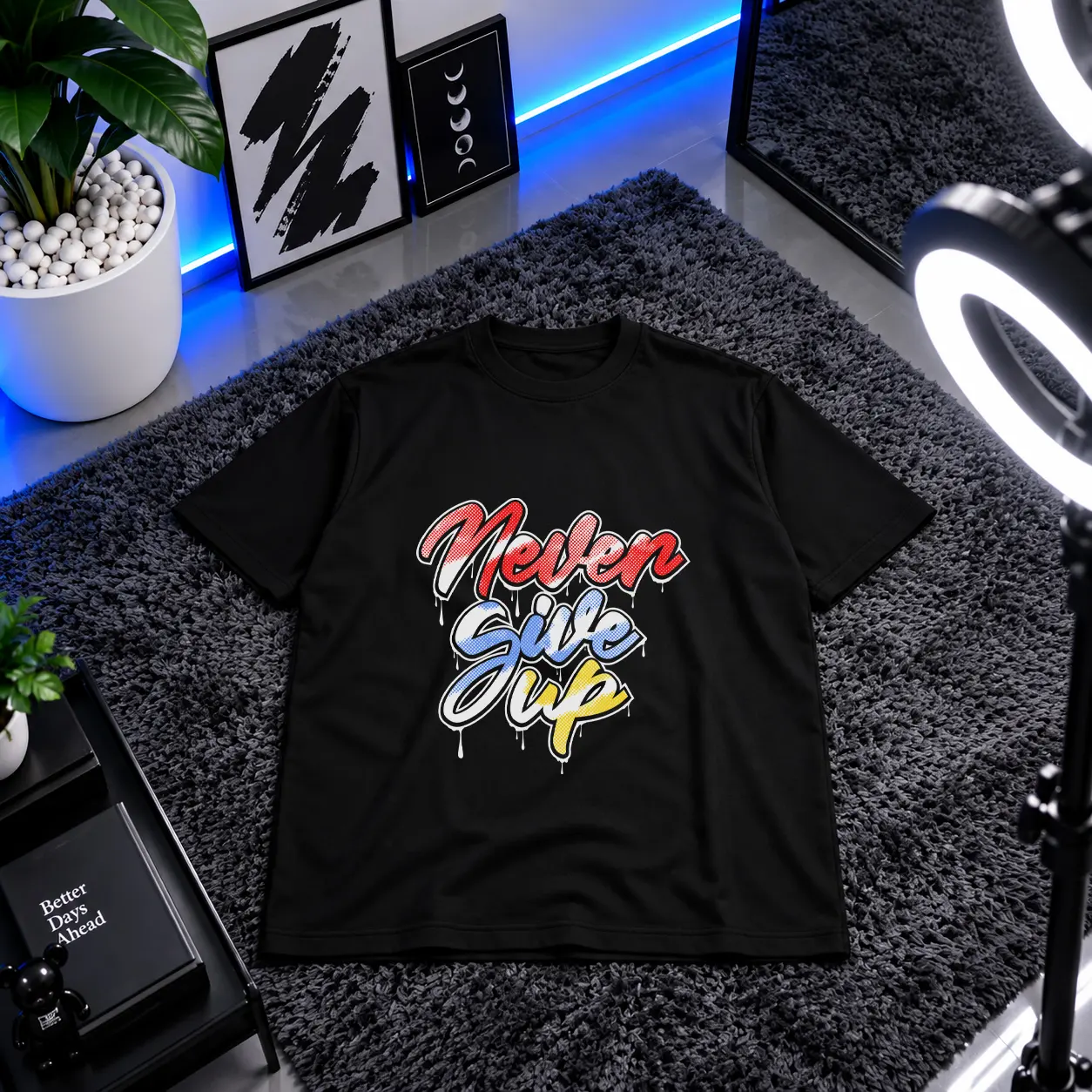 تیشرت انگیزشی طرح Never Give Up کد 15967
