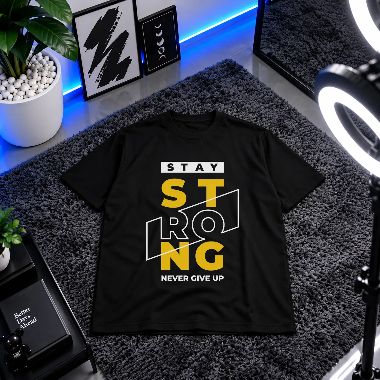 تیشرت تایپوگرافی Stay Strong Never Give Up کد 16043