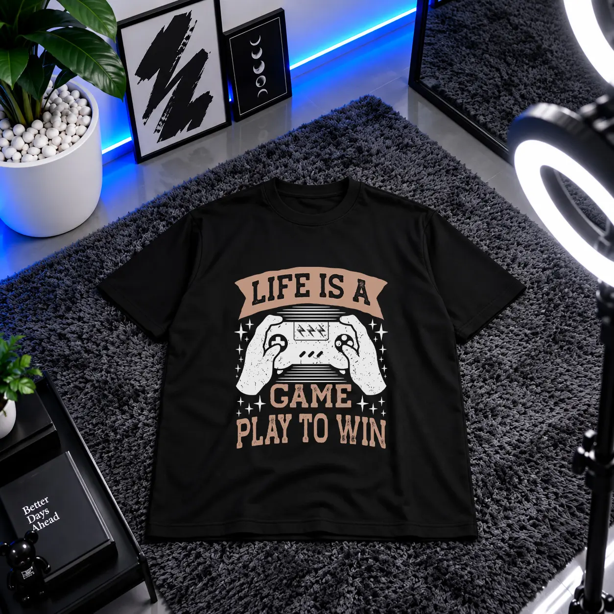 تیشرت گیمینگ طرح Life Is a Game Play to Win کد 16326