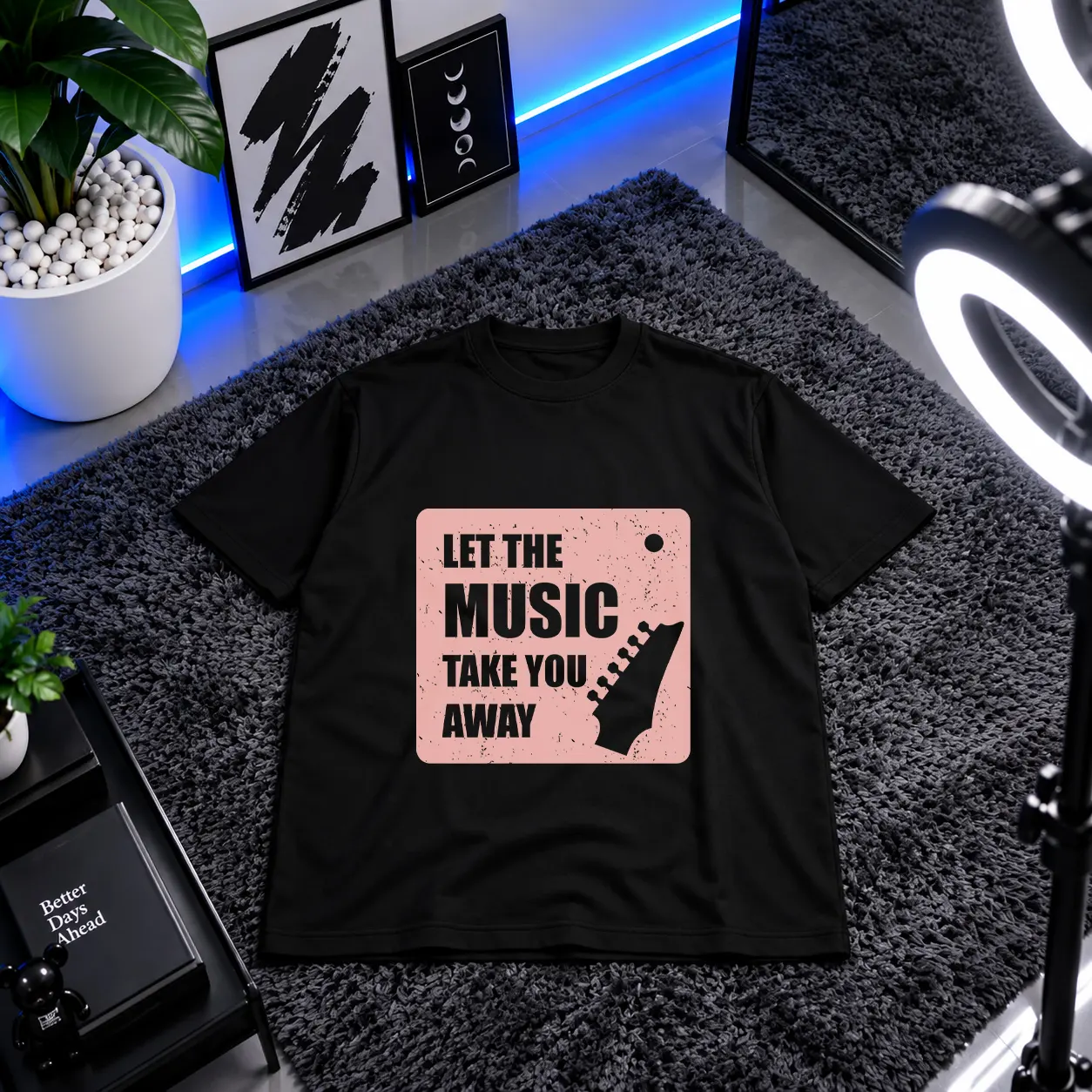 تیشرت موسیقی طرح Let the Music Take You Away کد 16406
