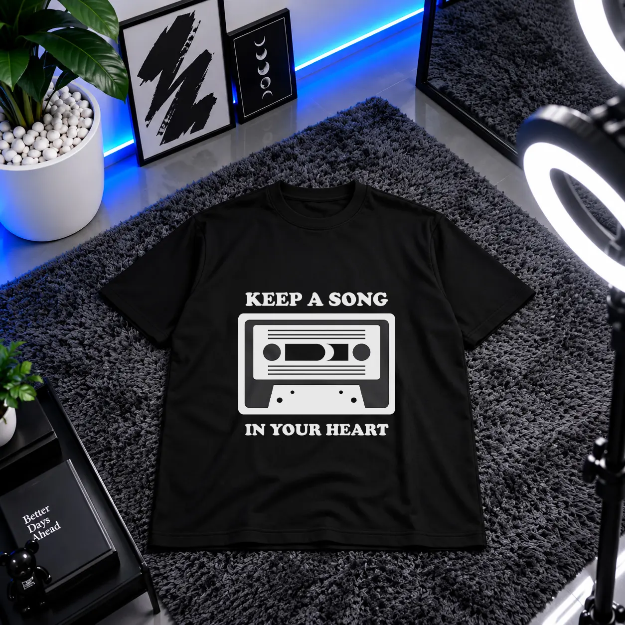 تیشرت نوار کاست طرح Keep a Song in Your Heart کد 16437