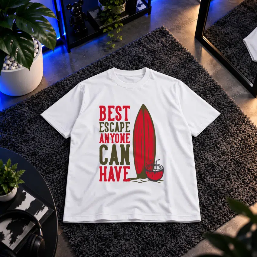 تیشرت طرح موج‌سواری Best Escape Anyone Can Have