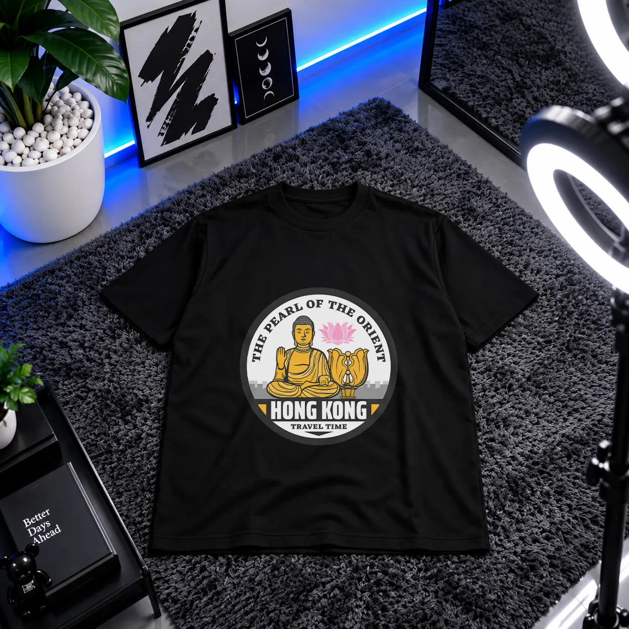 تیشرت طرح بودا هنگ کنگ کد 16558