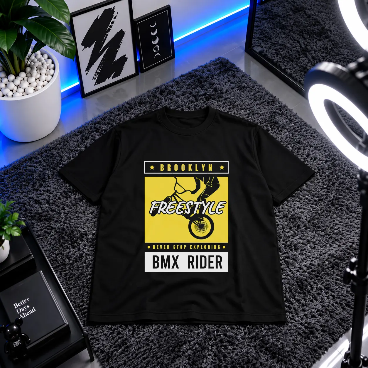 تیشرت تایپوگرافی Brooklyn BMX Rider کد 16675