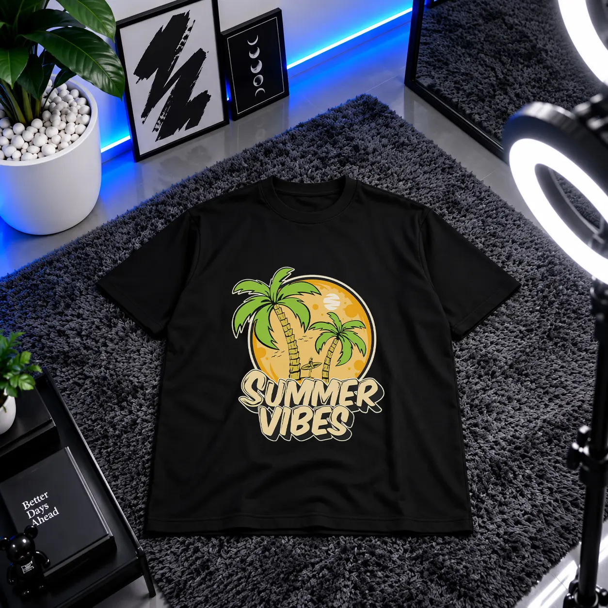 تیشرت طرح Summer Vibes نخل کد 16698