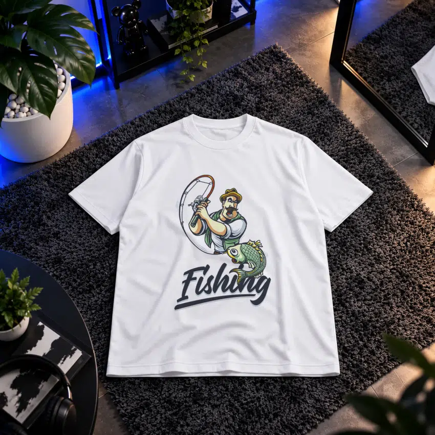 تیشرت ماهیگیری طرح صیاد و ماهی کد 16714