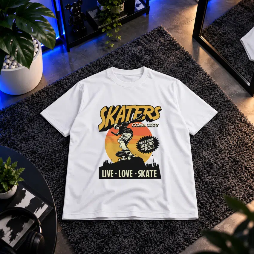 تیشرت اسکیت‌برد طرح Skaters Live Love Skate
