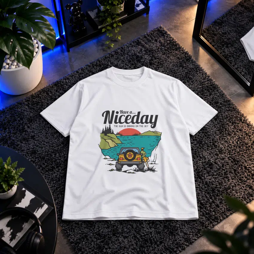 تیشرت طبیعت‌گردی طرح سفر با آفرود Nice Day