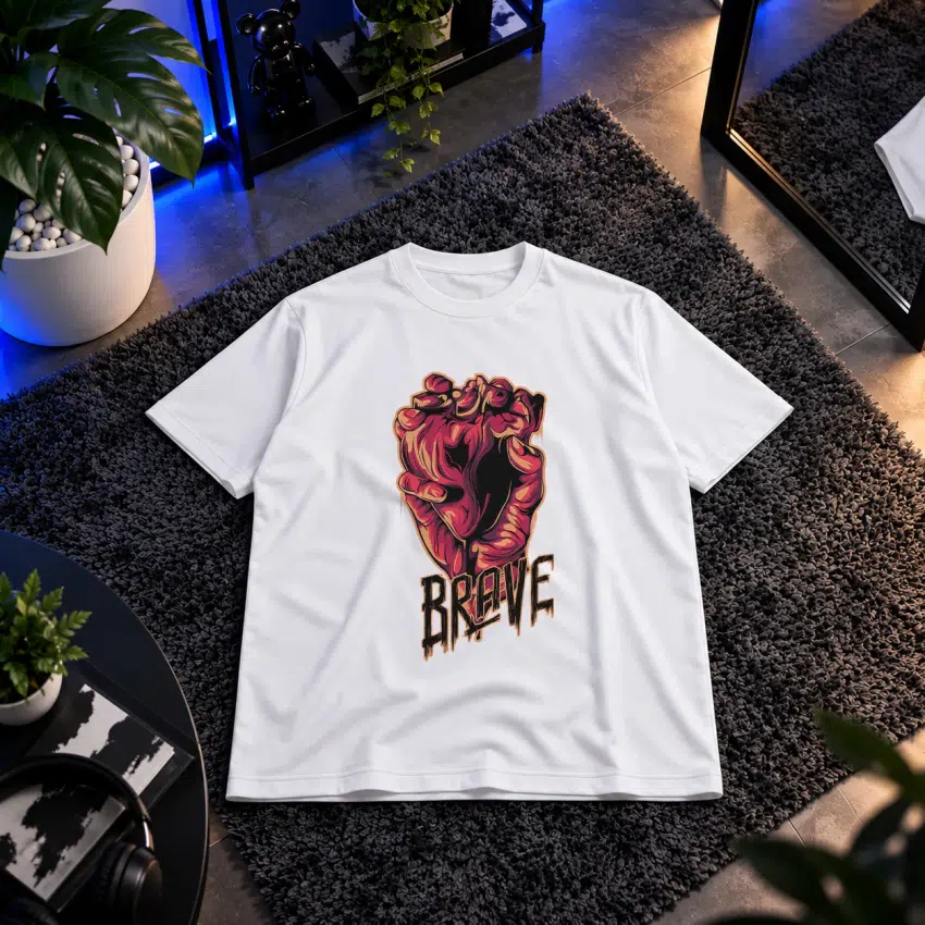 تیشرت انگیزشی طرح قلب آناتومی Brave