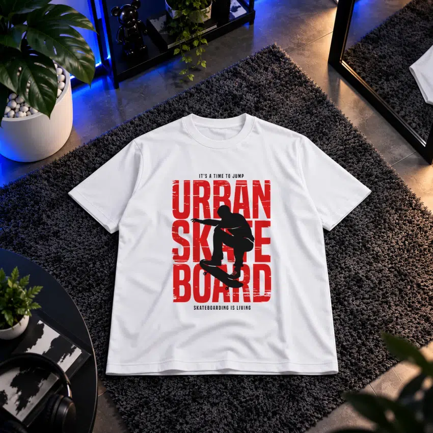 تیشرت اسکیت‌برد طرح تایپوگرافی Urban Skateboard کد 17041