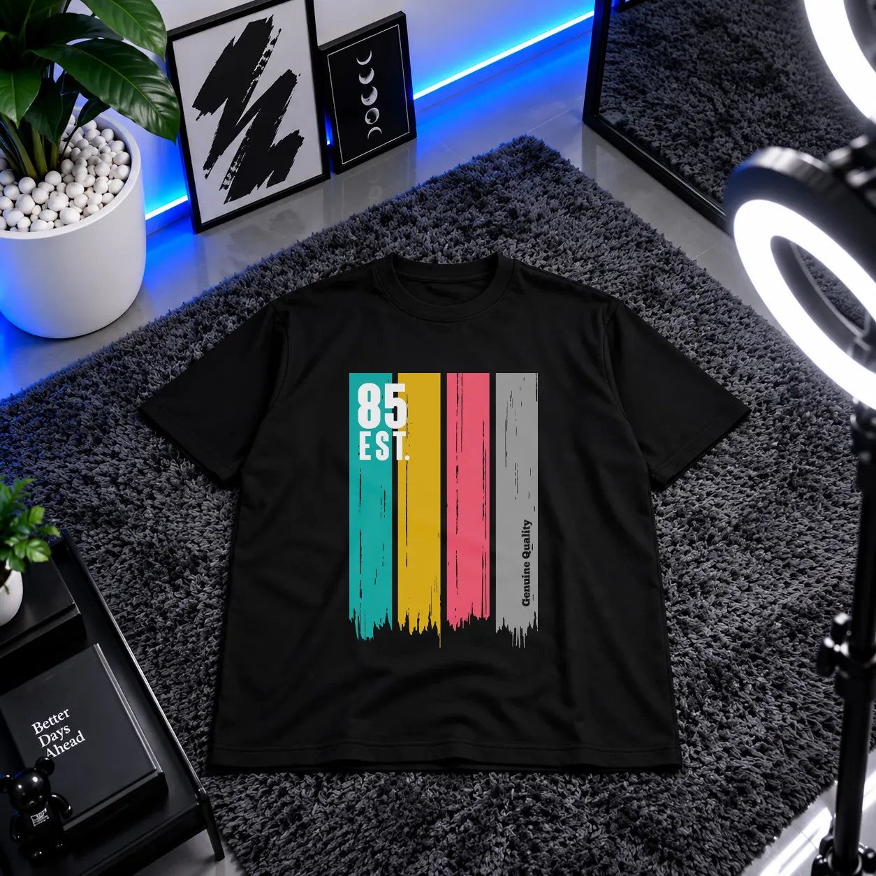 تیشرت نوشته 85 Est طرح وینتیج کد 17062