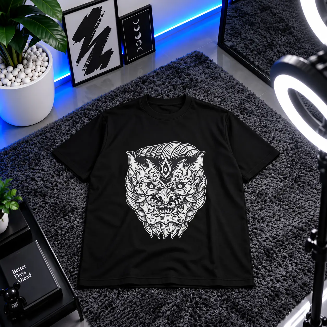 تیشرت شیطان طرح تزئینی (Demon Mask) کد 17447