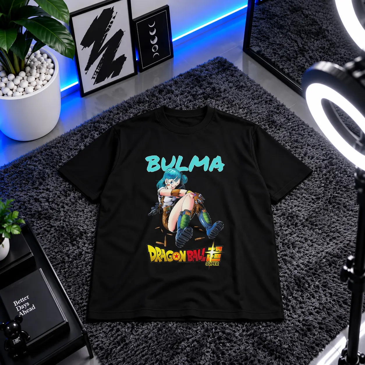 تیشرت انیمه دراگون بال طرح بولما (Bulma) کد 17580