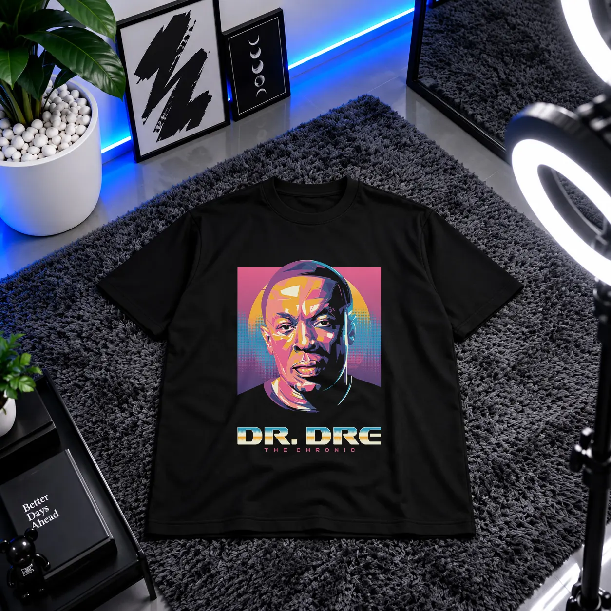 تیشرت دکتر دره طرح پرتره رپ (Dr. Dre) کد 17600